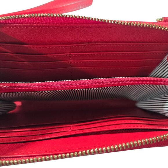 Nuoku Red Wristlet Wallet Purse Zipper Card Slots career party office - Picture 4 of 6